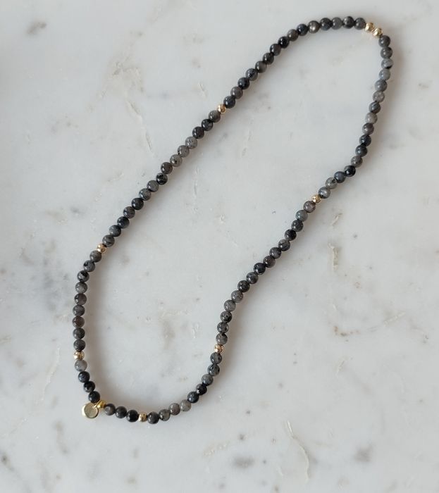 Pracownia kamieni labradoryt stal nierdzewna 4mm gumka