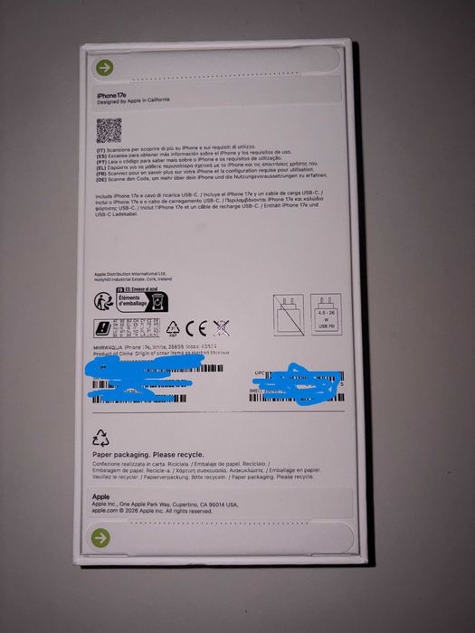 Apple iPhone 17e - 256GB - Branco | Novo e Selado | Com Garantia