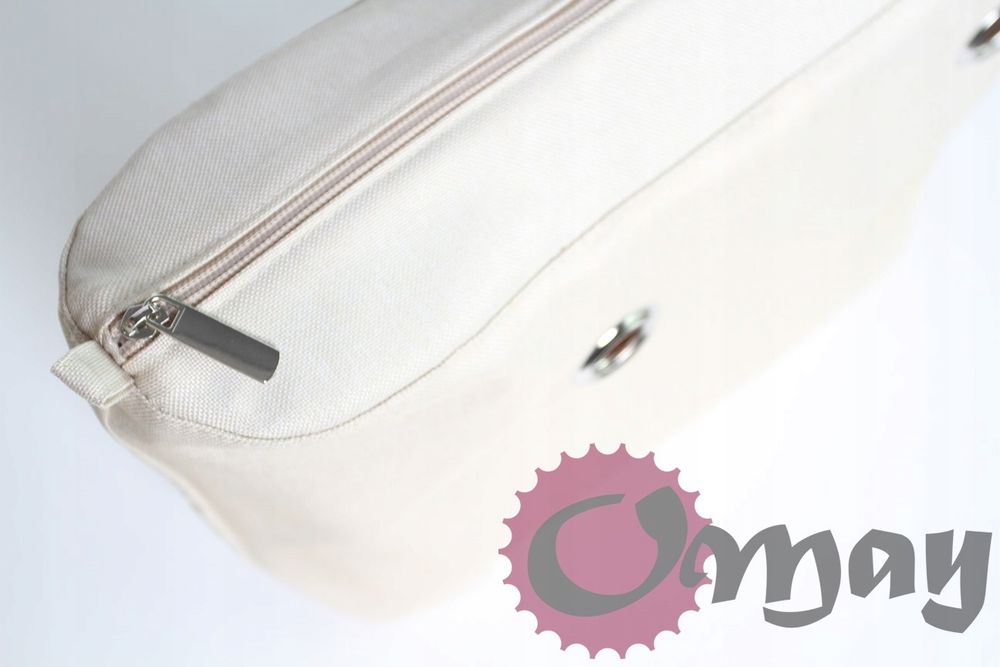 Naturalny Organizer OBAG URBAN len kremowy beżowy 2 kieszenie VIP OMAY