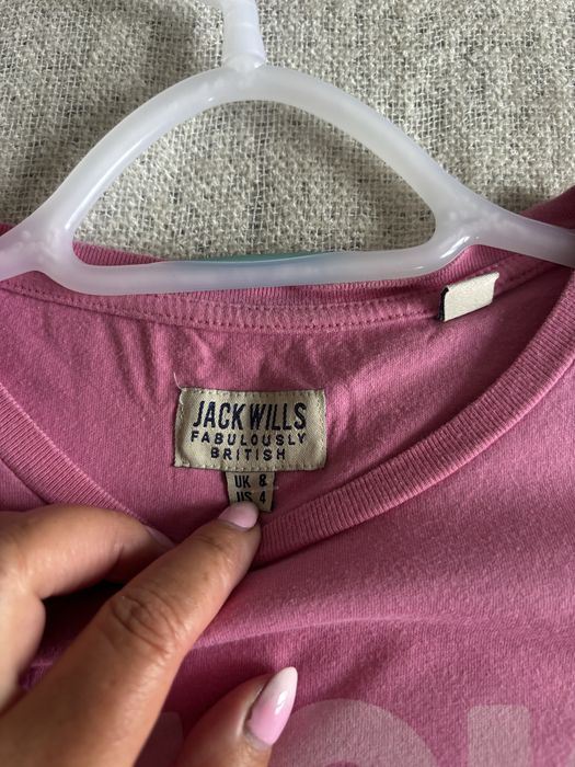Rozowa bawelniana koszulka jack wills w dobrym stanie