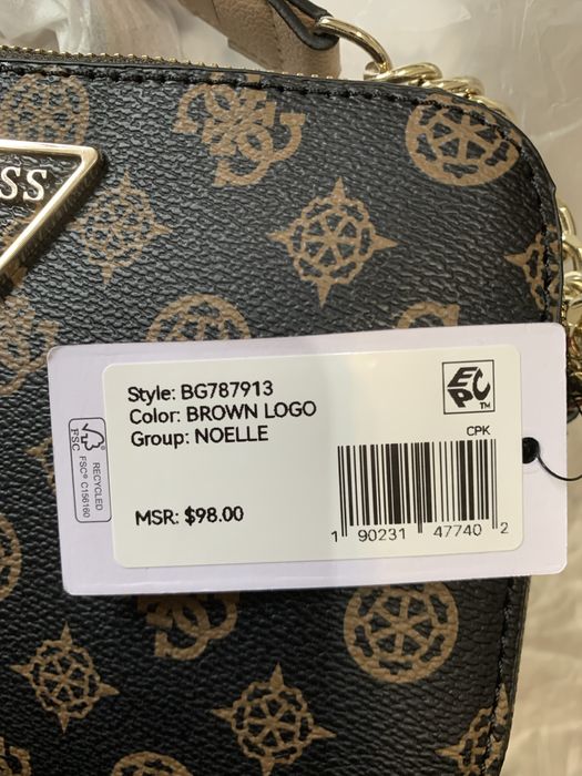 Жіноча сумка guess кроссбоді noelle коричнева