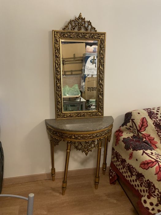 Conjunto mesa e espelho restaurados