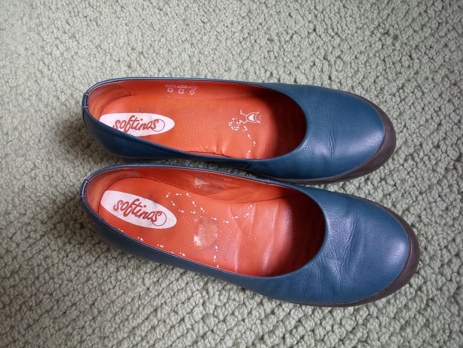 Turkusowe baleriny skórzane r. 38-39