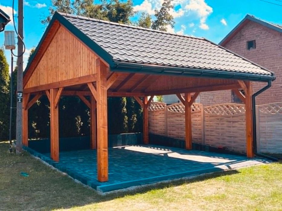 Altana, taras wiata samochodowa