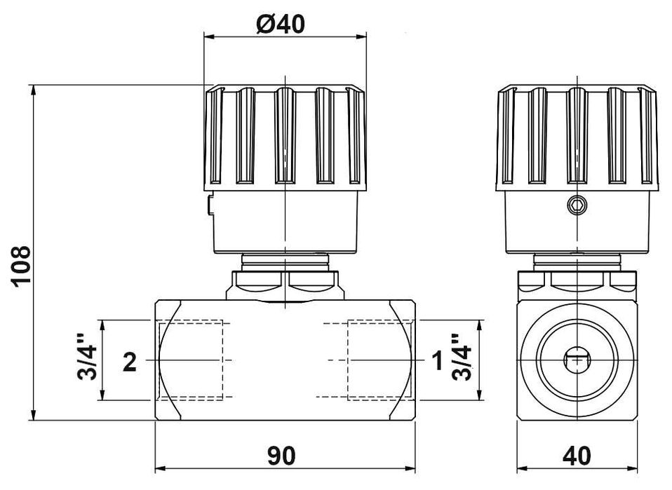 Zawór hydrauliczny DŁAWIĄCY W 1 STRONĘ 3/4 60L [0337]