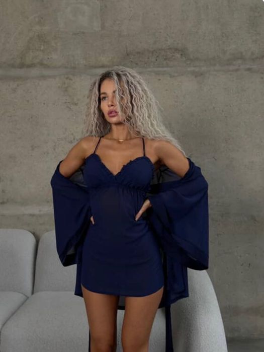 Пеньюар+сорочка рюши