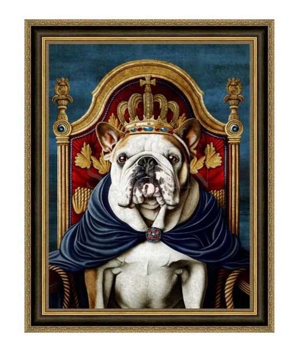 QUADRO "O MONARCA PELUDO" COM MOLDURA 80x6x100 CM