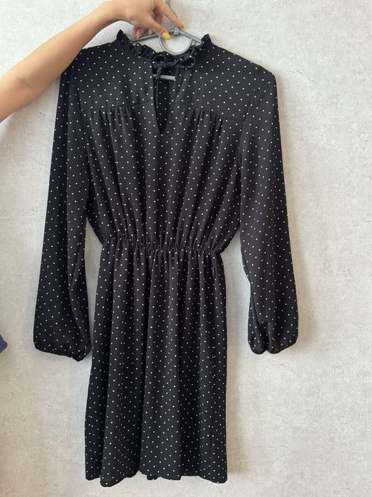 Сукня  s-m чорна в горошок