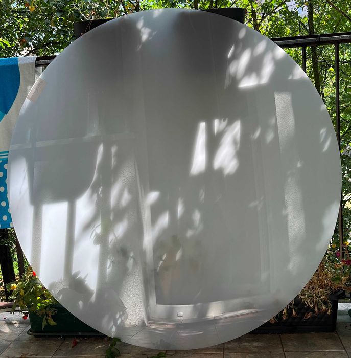 Mleczna okrągła pleksi szkło akrylowe gr 3 mm i średnicy 120 cm połysk