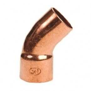Колено медное под пайку 45° однофланцевое 10мм,15мм,18мм