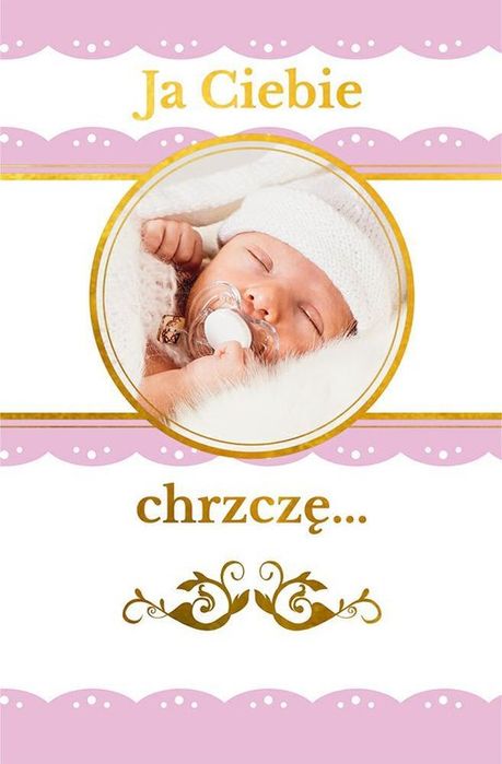 Ja Ciebie Chrzczę Pamiątka Chrztu Świętego (Różowa)