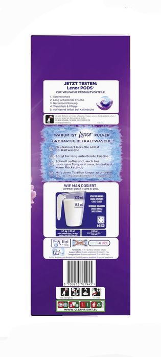 Lenor 90 prań proszek do prania kolorów 4,950 kg z Niemiec