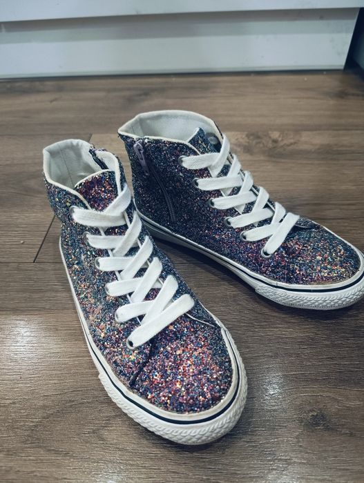 Wysokie trampki NEXT brokatowe r.33