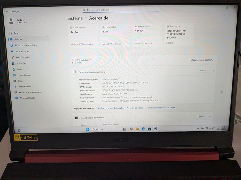 Computador ACER Nitro AN515