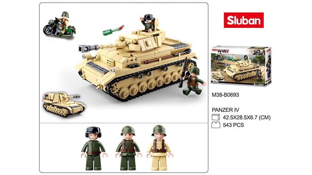 Klocki Wojsko Czołg Niemiecki Pzkpfw IV / Nashorn (2 w 1) 543el