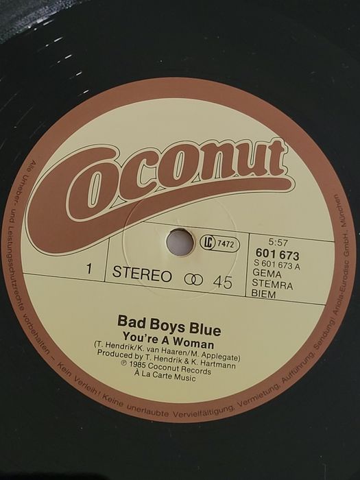 Płyta winylowa Maxi-Singiel 45t Bad Boys Blue 1985r
