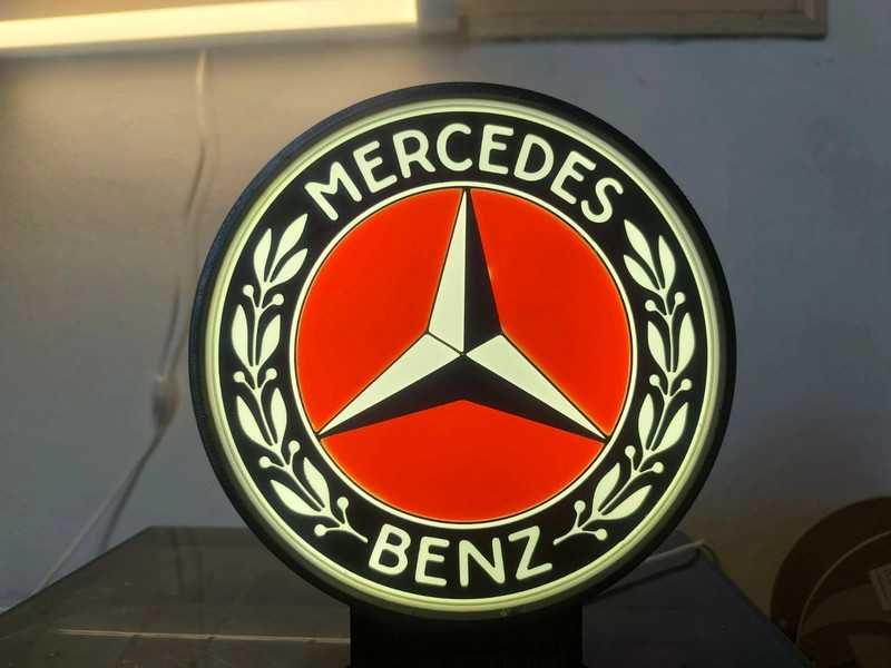 Lightbox luminaria decorativa Mercedes-Benz Vintage logo