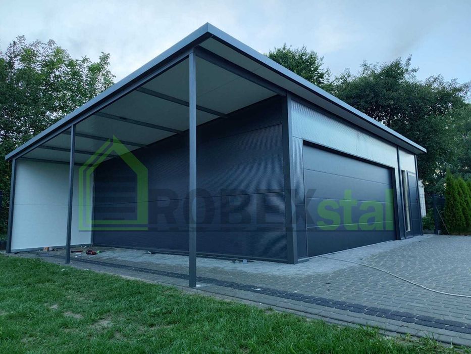 garaż z płyty warstwowej 7x7+wiata7x7 każdy wymiar montaż cały kraj