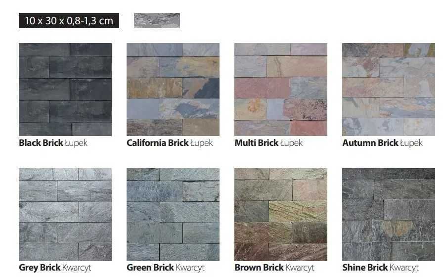 Silver Grey Shine Multicolor Copper Black Slate Deoli Łupek 30x10 Kwar