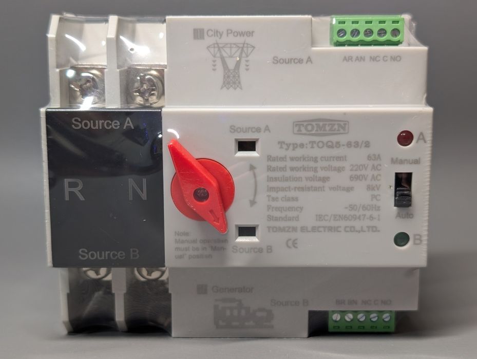 Tomzn 63а p2 / 125а p2  АВР Автомат вводу резерву  перемикач