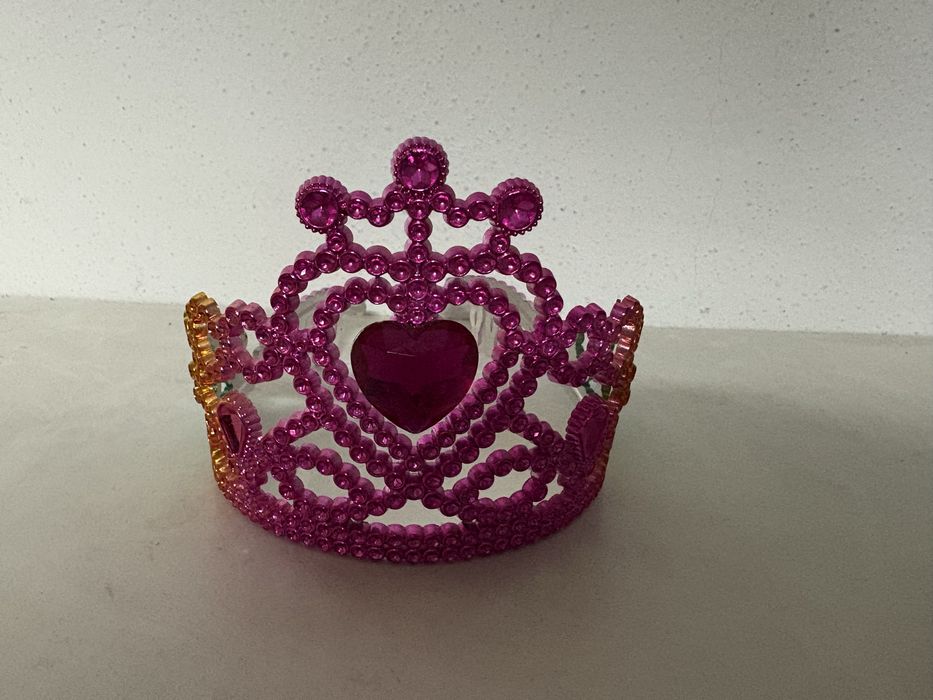 Coroa Tiara princesa criança menina rosa e arco-íris carnaval
