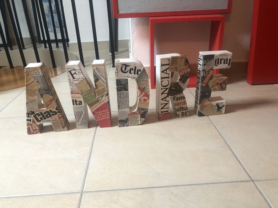 Letras em cartão com nome André