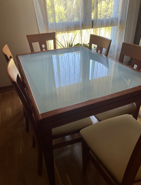 Conjunto de móveis de sala em madeira de cerejeira