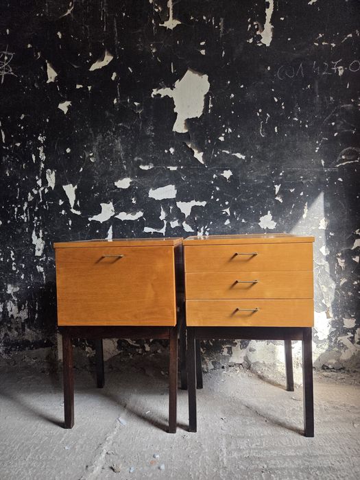Szafki nocne komody vintage Czechosłowacja design prl