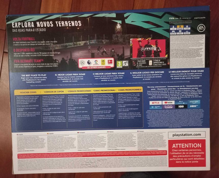 PlayStation 4 Slim 1000GB - Preto + FIFA 20 + Comando EXCELENTE!!