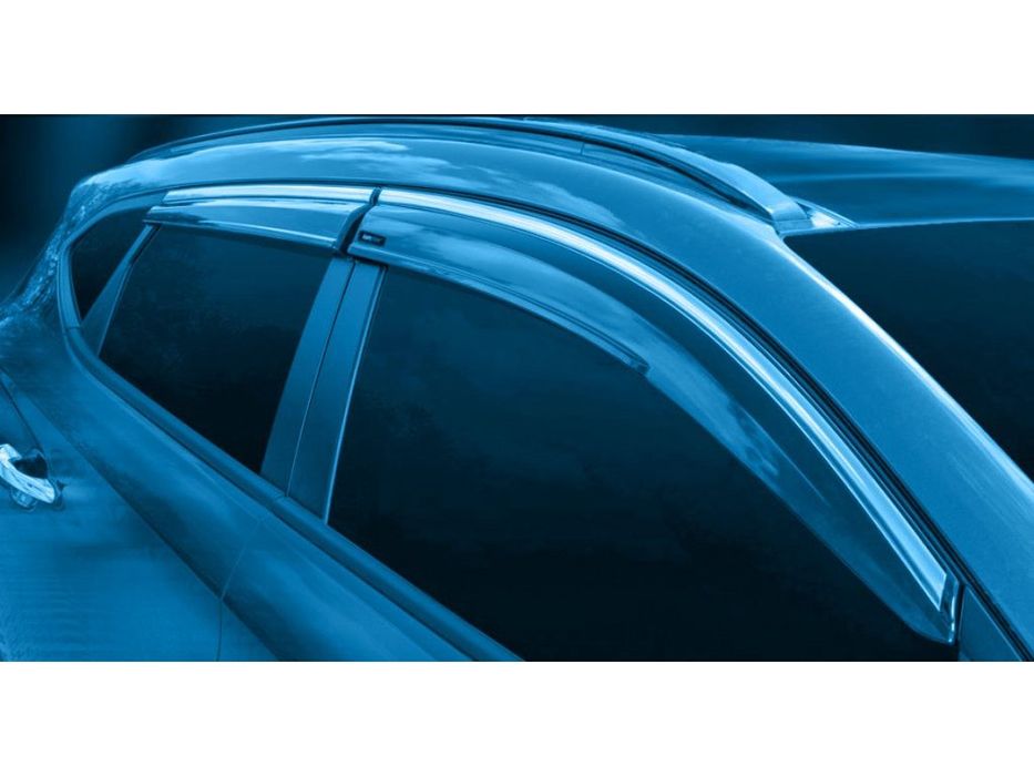 Hyundai Kona Вітровики з хромом (4 шт., Sunplex Chrome)