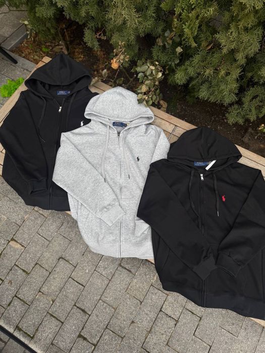 Зип-Худи Polo Ralph Lauren черное мужское Поло Ральф Лоурен зіпка Поло | Зіпка Поло Ральф Лоурен чорна спортивна кофта Polo Ralph Lauren 1/3 зіп