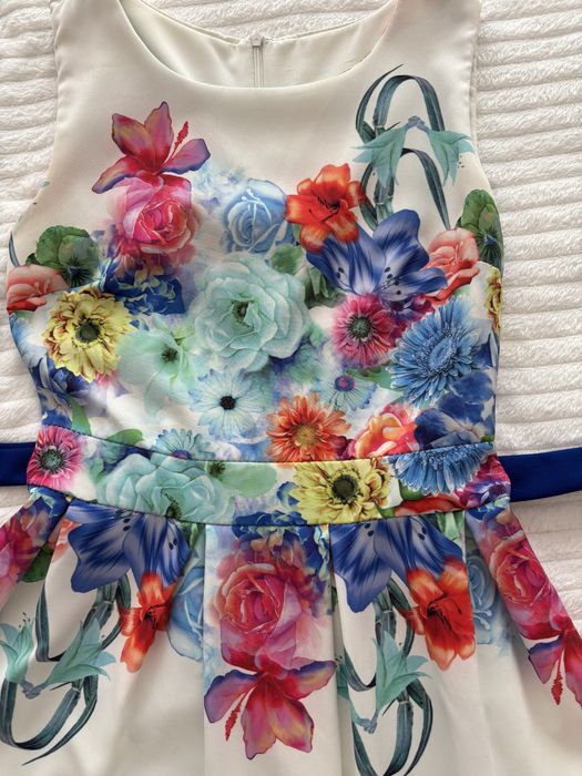 Vestido florido, tam. S, como novo