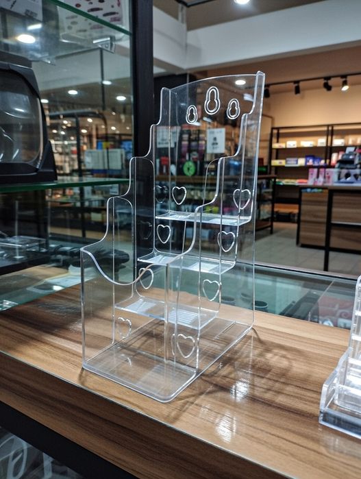 Буклетниця акрилова прозора 4-ярусна для офісу та магазину