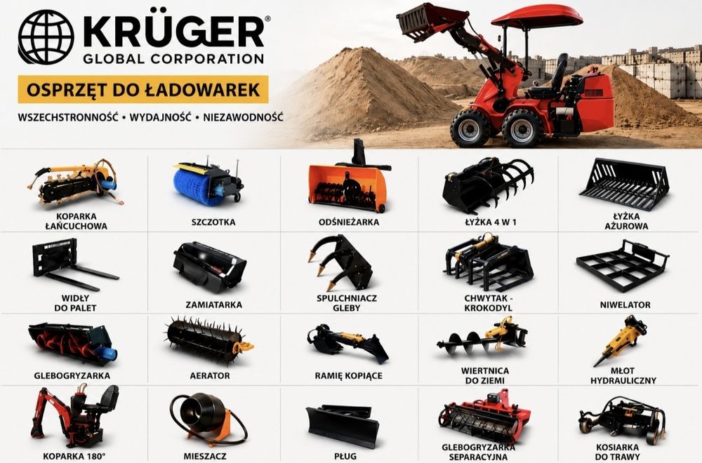 Miniładowarka ładowarka spalinowa KRÜGER XKW 480 Z wersja PREMIUM