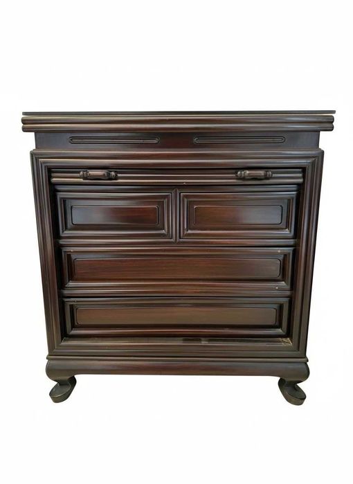 Par de cómodas em madeira maciça com painel deslizante