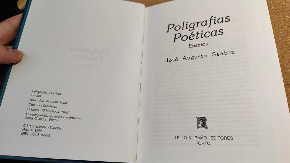 Livro Poligrafias Poéticas Jose Augusto Seabra Lello