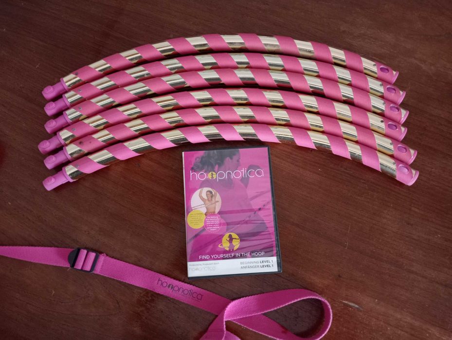Bambolê Fitness Portátil Hoopnotica (Travel Hoop) + DVD Treino