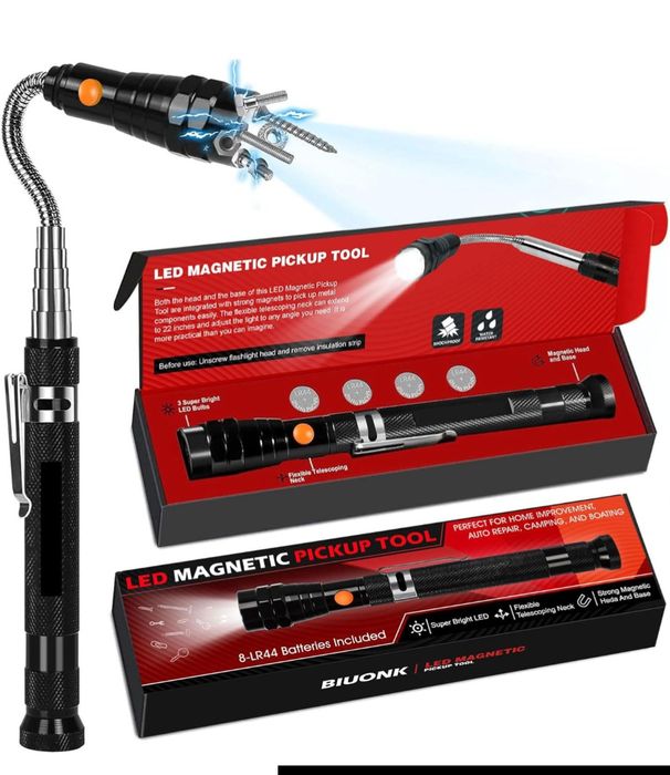 Led magnética extensível apanha objetos . Novo/Selado