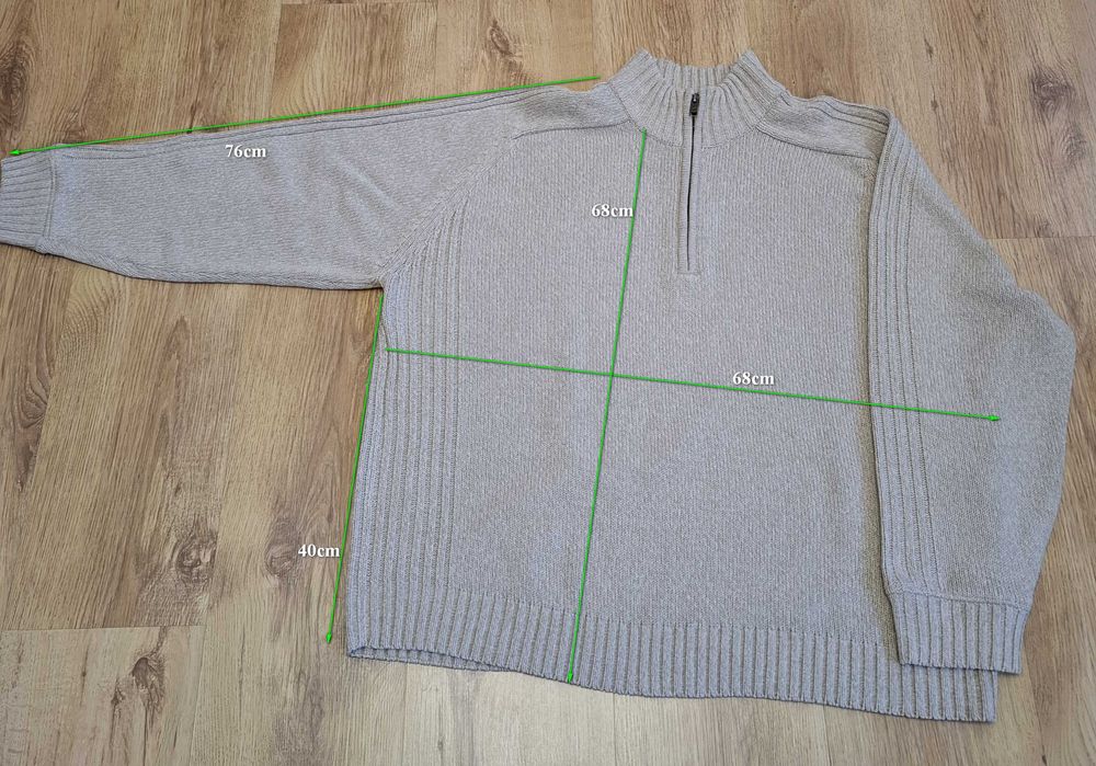 Sweter męski XL - golf - zapinany na zamek - obwód 130cm