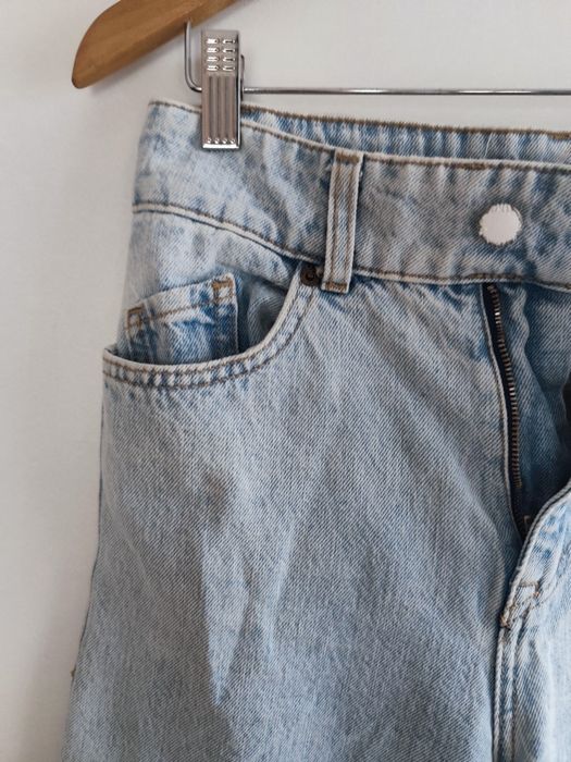 Spodnie jeansowe szerokie nogawki wysoki stan Zara