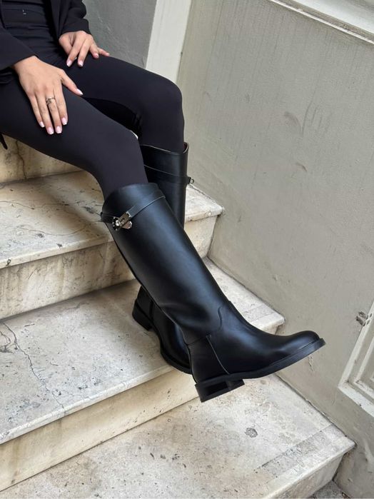 Чоботи у стилі Hermes жокейки Натуральна шкіра жокейські