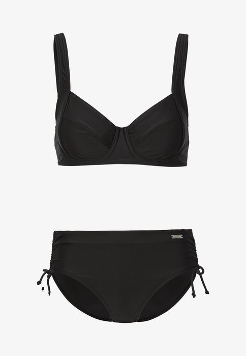 Lascana Bikini czarne, miszeczki z fiszbinami 48B
