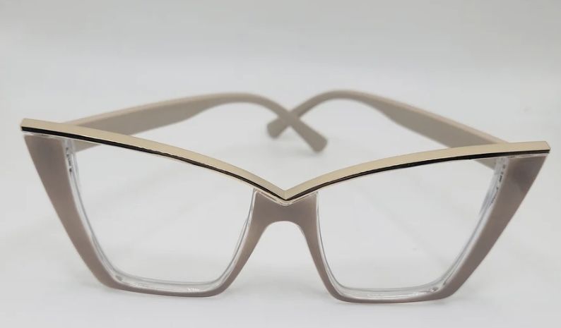 oprawki okulary beżowo złote