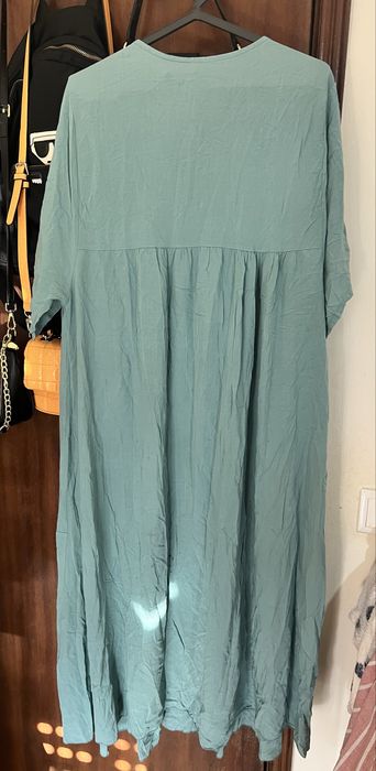 Vestido longo turquesa