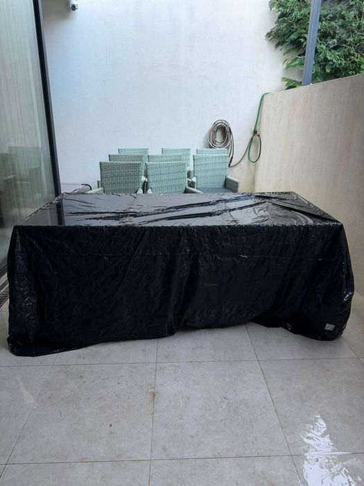 Conjunto jardim mesa e 8 cadeiras