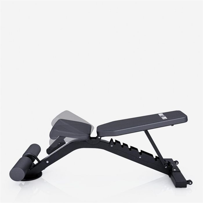Mocna ławka treningowa z ujemnym skosem, dwustronnie regulowana