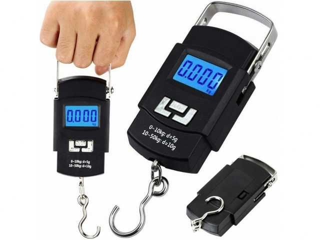Waga hakowa bagażowa podróżna wędkarska LCD 50KG