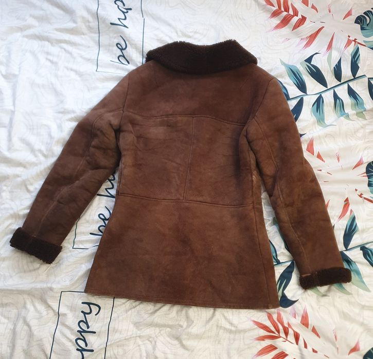 Piękny kożuch męski r. L naturalny zimowy ciepły