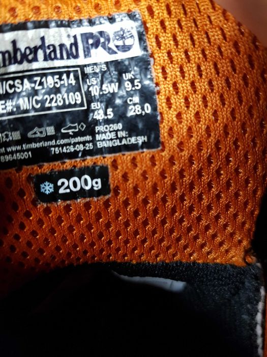 Buty robocze TIMBERLAND rozm 43,5 wkł 28,5 cm