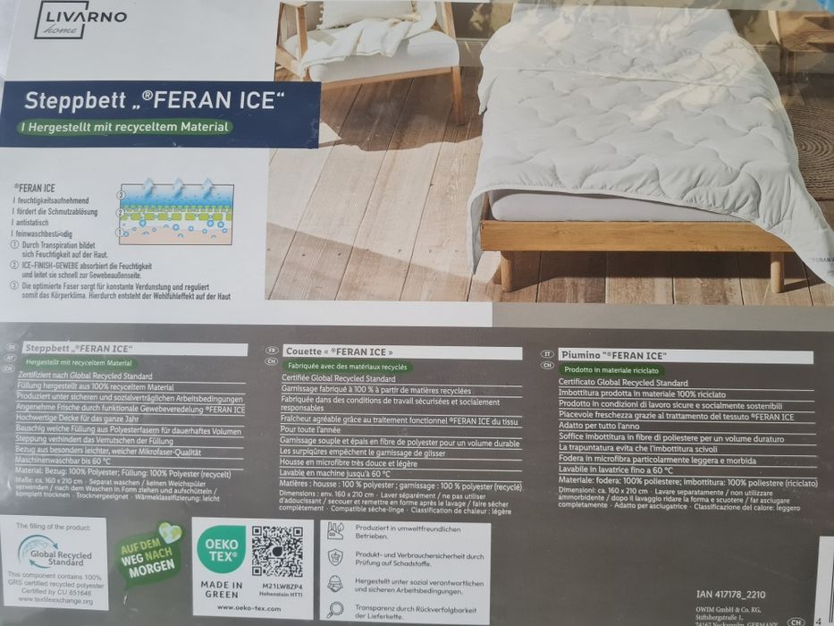 Продам одеяло Livarno home FERAN ICE